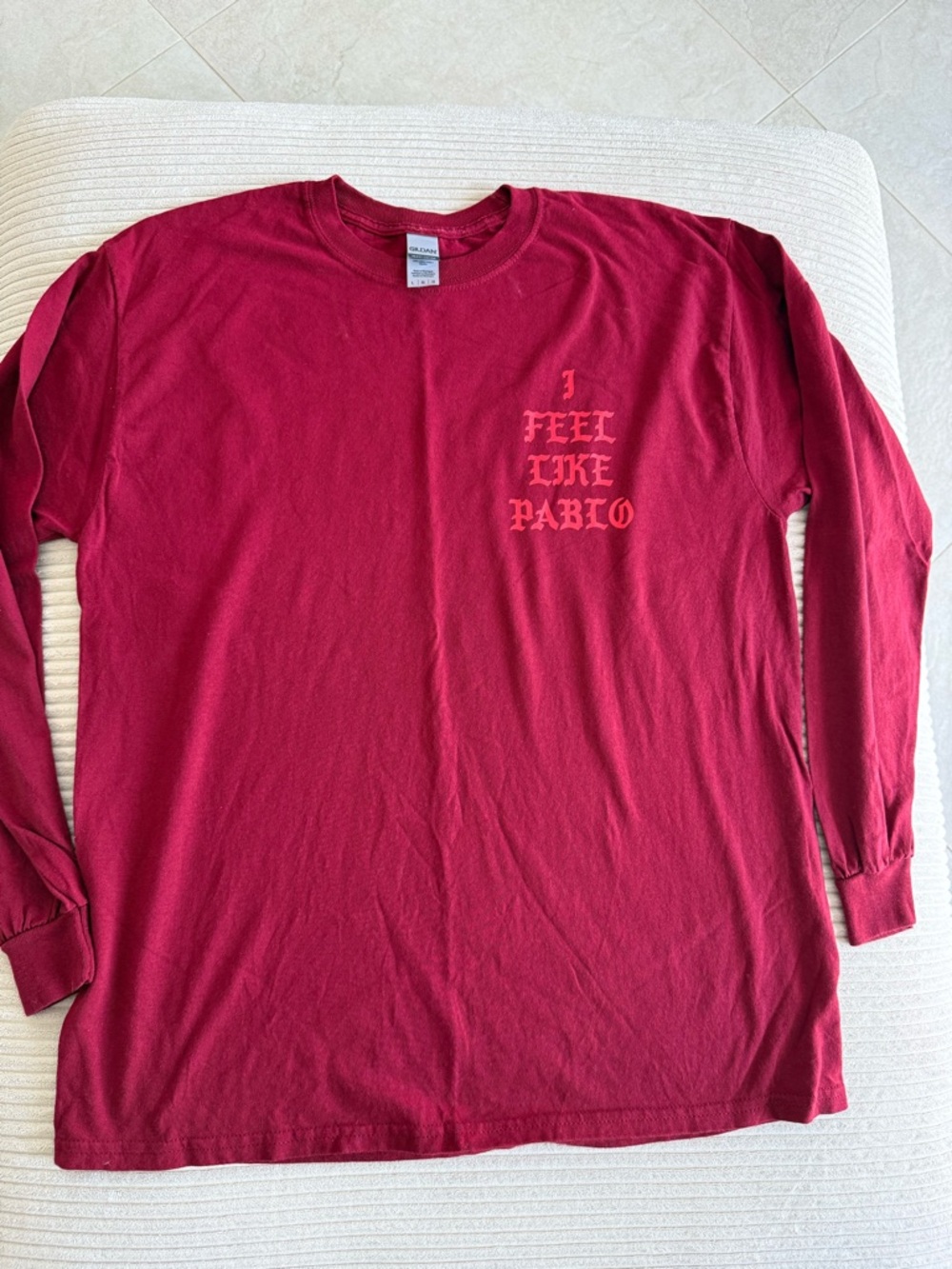 Long Sleeve Men's Crewneck Shirt - Burgundy